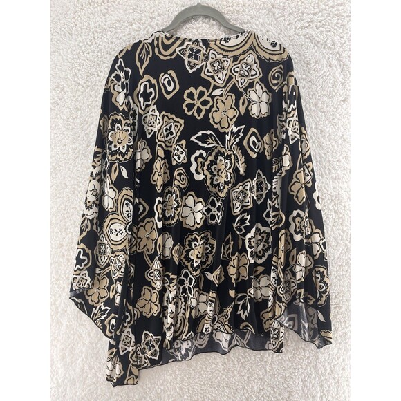 Vintage Blouse Women's Size 26/28 Asymmetrical Wrap Flared Bell Sleeves Y2K - Picture 8 of 8